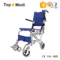 Cadeira de rodas portátil leve de transporte de avião Topmedi Alumínio
